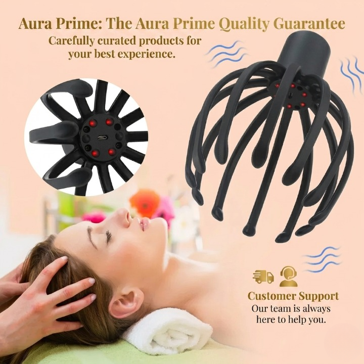 Aura Mind – 3D Head Massager with Red Light Therapy | Hands-Free Stress Relief