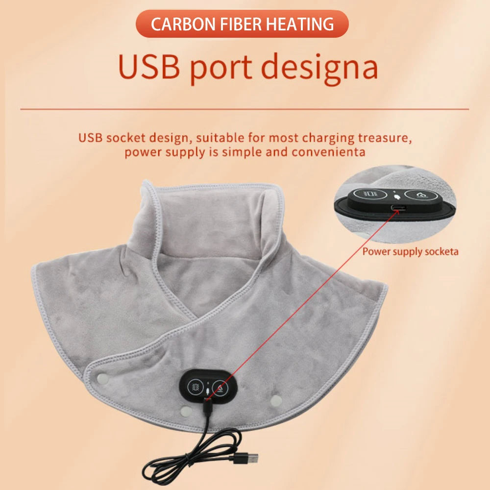 "Aura Thermo Neck & Shoulder Massager - Control buttons closeup with 3 vibration levels"
