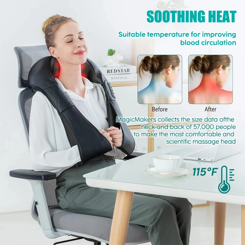 Aura Relief Thermal Neck & Back Massage Pillow - Image [N]