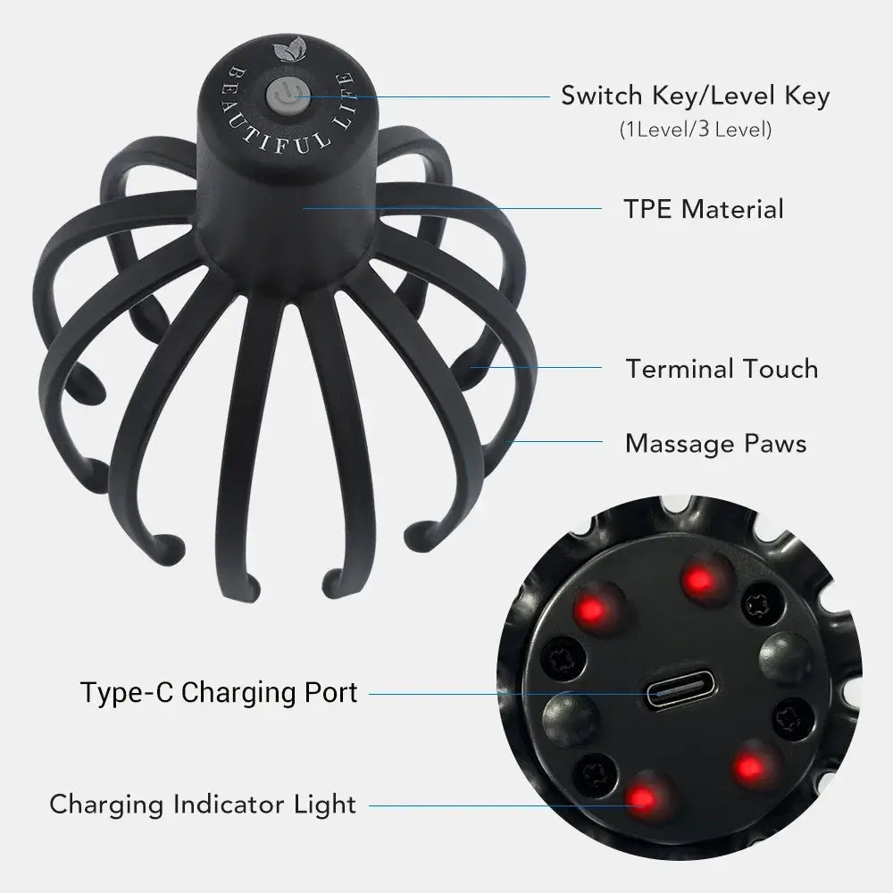 Aura Mind 3D Head Massager with Red Light Therapy - Image [N]